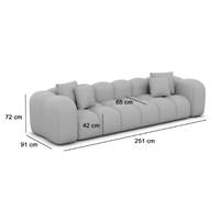 Cotton canapé 4 places en velours beige foncé