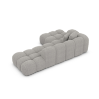 Cotton canapé salon angle gauche en tissu texturé gris clair