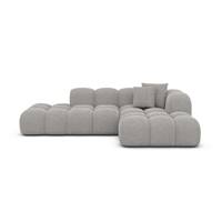 Cotton canapé salon angle gauche en tissu texturé gris clair