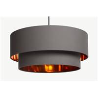 Oro abat-jour double gris et cuivre