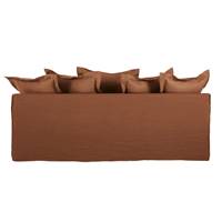 Barbe canapé 4 places en lin terracotta