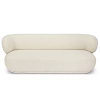 Havane canapé 3 places en tissu bouclé écru
