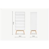 Esme commode haute frêne et blanc