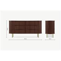 Tambo commode large noyer et laiton