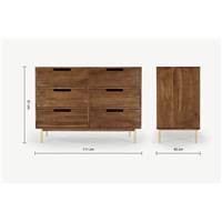 Tayma grande commode bois d'acacia et laiton