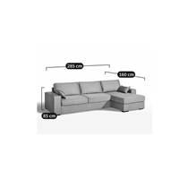 Ciliacé canapé convertible d'angle drot gris anthracite
