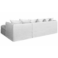 Marceau canapé convertible d'angle gauche lin froissé blanc