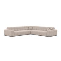 Lodce canapé corner en tissu texturé beige