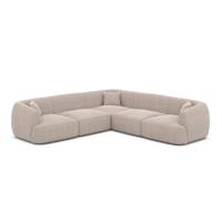 Gankeri canap corner en tissu textur beige
