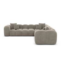 Cotton canapé corner en velours beige foncé