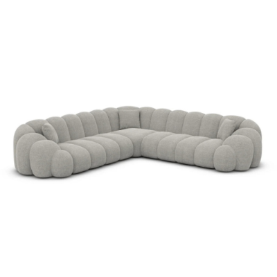 Dolban canapé corner en tissu texturé gris clair