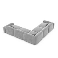 Buccana canapé corner en velours gris clair