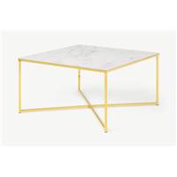 Alisma table basse blanc et laiton