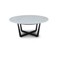 Lara table basse marbre blanc et métal Ø80
