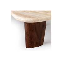 Suzelle table basse en bois et travertin
