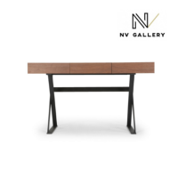 Clever bureau bois de noyer et métal noir