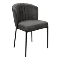 Emma fauteuil de table en tissu gris anthracite