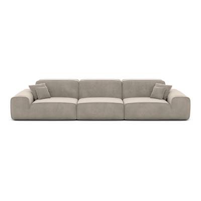 Doreli canapé 4 places en velours beige foncé