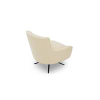 Serafin fauteuil rotatif bouclette blanc et acier noir