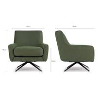 Serafin fauteuil rotatif bouclette vert kaki