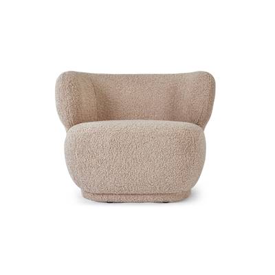 Havane fauteuil en tissu bouclé beige