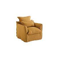 Noad fauteuil lin froissé safran