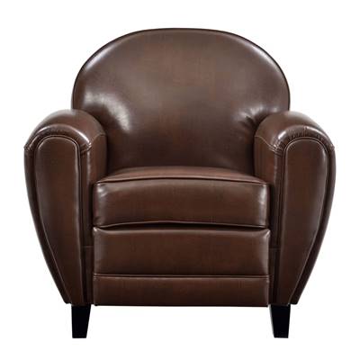 Westfild fauteuil marron en croute de cuir enduite