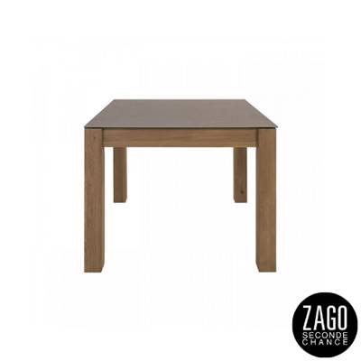 Gali table à manger carrée en céramique grise
