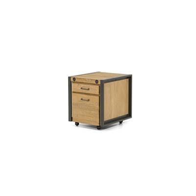 Kiko meuble acacia et métal 2 tiroirs sur roulettes