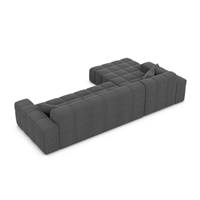 Bloom canapé d'angle gauche en tissu texturé gris anthracite