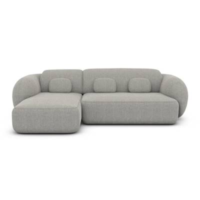 Bulane canapé d'angle gauche en tissu texturé gris clair