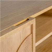 Magik meuble TV en chêne naturel 2 portes 2 niches 140cm