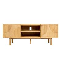 Magik meuble TV en chêne naturel 2 portes 2 niches 140cm