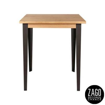 Manhattan table de bar carrée en chêne et métal H105