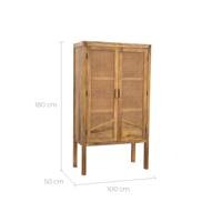 Bombo armoire 2 portes en cannage et bois