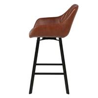 Moss chaise de bar pivotante en simili cuir marron vieilli H65