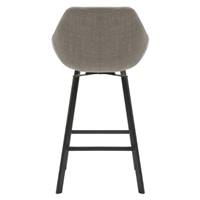 Moss chaise plan de travail pivotante en tissu gris argent pieds métal noir H65