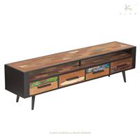 Soho meuble TV bois de bateau recyclé 1 niche 4 tiroirs