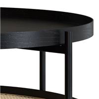 Cedak table basse en cannage et bois de mindi noir Ø84