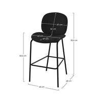 Slano chaise îlot central en tissu bouclé noir H63,5