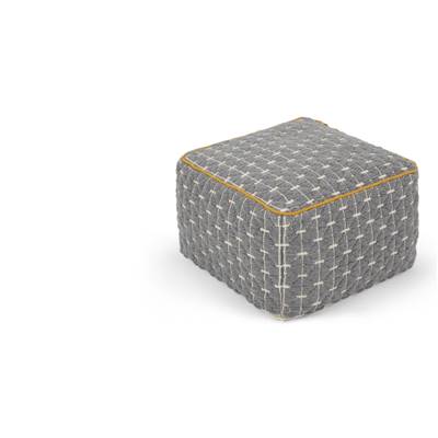 Maddox pouf carré motif géométrique gris