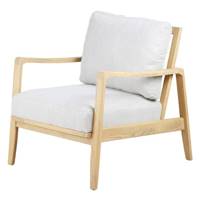 Pablo fauteuil chevron beige pieds frêne naturel