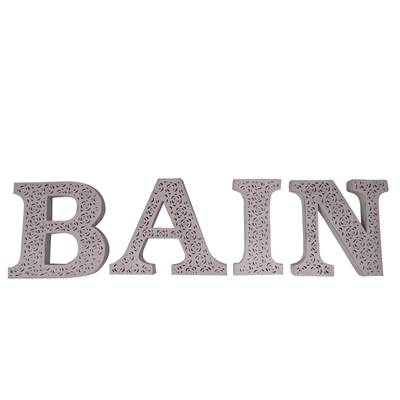 Mot BAIN décor fleurs