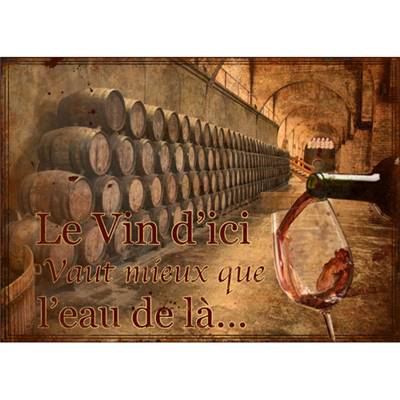 Plaque Vin d'ici 21*15