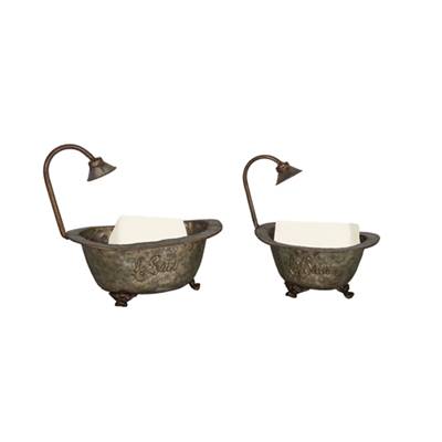 Set 2 Porte savon baignoire en zinc
