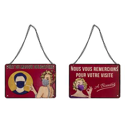 Plaque "Port du masque obligatoire" 21 x 15 cm