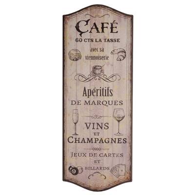 Panneau Café/Apéritifs/Vins 30 x 80 cm
