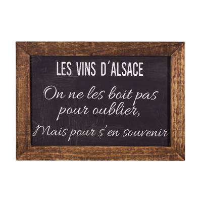 Cadre bois avec ardoise 21 x 15 cm "Les vins d'Alsace"