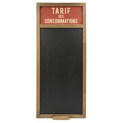 Tableau "Tarif des consommations" avec porte craie, 70 x 30 cm