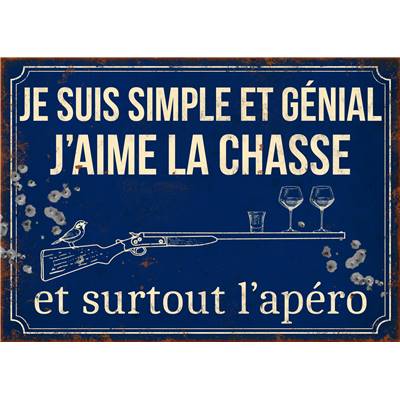 Plaque "Je suis simple et génial" 21 x 15 cm